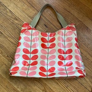 Orla Kielly coated canvas tote in watermelon multi stem print